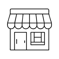 storefront icon, storefront line art - simple line art of storefront, perfect for storefront logos and icons