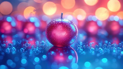 Vibrant apple in bokeh