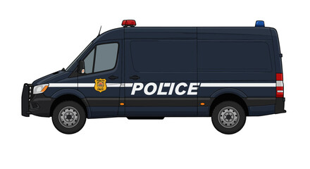 Police Van Vehicle Cartoon Toy No Background Vector	
