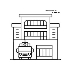 fire station icon, fire station vector illustration-simple illustration of fire station, perfect for fire station logos and icons