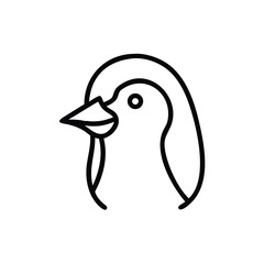 Simple Line Art Illustration Of Penguin Head Profile Minimalist Design