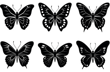 Bold Butterfly Silhouette Vector Pack | Symmetrical Bug Clipart for Vinyl Cutting, T-Shirt Designs, Digital Art, Wall Decor and Cricut Projects | Graphic Nature SVG Files Bundle