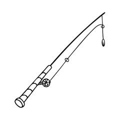 fishing rod icon, fishing rod vector illustration-simple illustration of fishing rod, perfect for fishing rod logos and icons