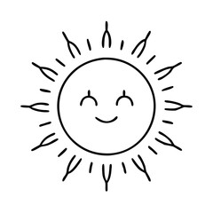 sun icon, sun line art - simple line art of sun, perfect for sun logos and icons