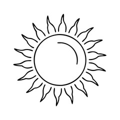 sun icon, sun line art - simple line art of sun, perfect for sun logos and icons