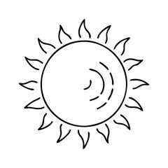 sun icon, sun line art - simple line art of sun, perfect for sun logos and icons