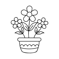 flower pot icon, flower pot vector illustration-simple illustration of flower pot, perfect for flower pot logos and icons