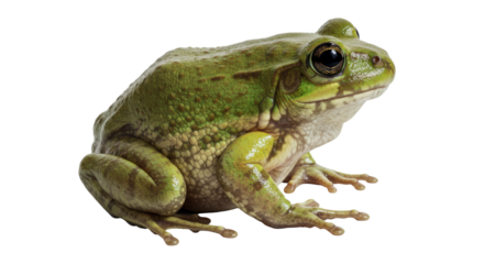 Isolated Green Frog Sitting