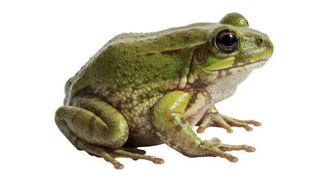 Isolated Green Frog Sitting