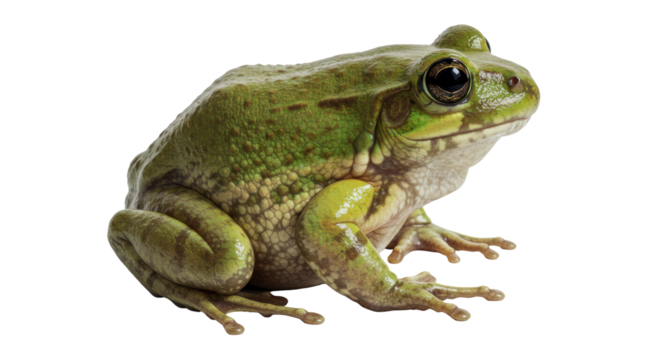 Isolated Green Frog Sitting
