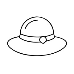 sunhat icon, sunhat line art - simple line art of sunhat, perfect for sunhat logos and icons