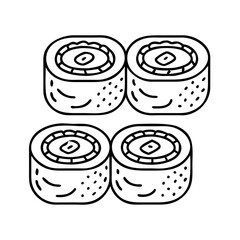 sushi icon, sushi line art - simple line art of sushi, perfect for sushi logos and icons