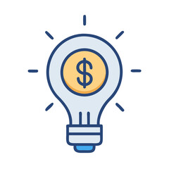 Light Bulb with Dollar Inside Icon Design