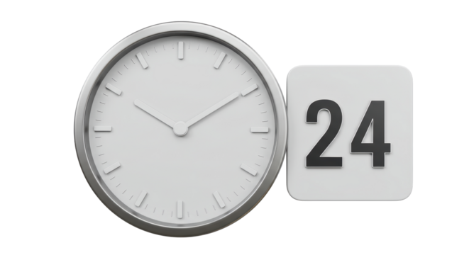 Isolated Clock and Date - Powered by Adobe