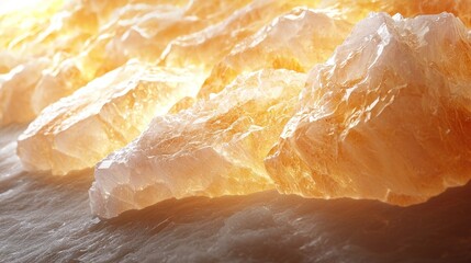 Obraz premium Abstract crystalline rocks lit by a bright light source