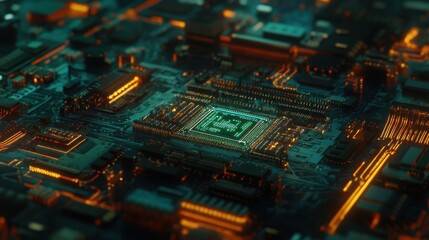 Obraz premium High-Tech Circuit Board Close-Up (1)