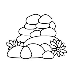 garden stones icon, garden stones vector illustration-simple illustration of garden stones, perfect for garden stones logos and icons