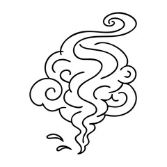 swirlingsmokeeffect icon, swirlingsmokeeffect line art - simple line art of swirlingsmokeeffect, perfect for swirlingsmokeeffect logos and icons