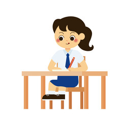Classroom School Activity 1 Girl Studying at Desk
