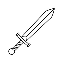 sword icon, sword line art - simple line art of sword, perfect for sword logos and icons
