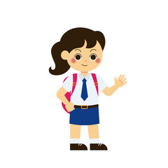 Classroom School Activity 1 Girl with Backpack