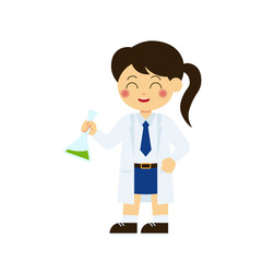 Classroom School Activity 1 Girl Holding Laboratory Flask