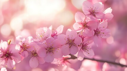 Naklejka premium Seamless cherry blossoms create a vibrant spring atmosphere for textile designs and floral patterns