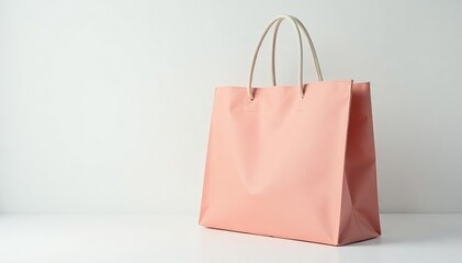 Stylish canvas shopping bag, white background, close-up, cotton bag, image