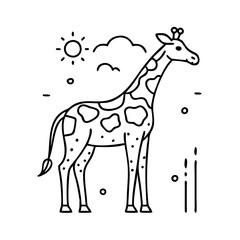 giraffe icon, giraffe vector illustration-simple illustration of giraffe, perfect for giraffe logos and icons
