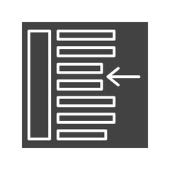 Left Align icon vector image. Suitable for mobile apps, web apps and print media.