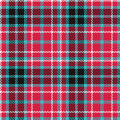 Elegant Seamless Tartan featuring Dark rose red and Muted aqua blue Textile Design