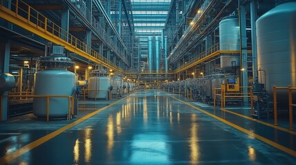 Fototapeta premium Scientists and technicians collaborating on pharmaceutical and medical research in a modern industrial laboratory facility