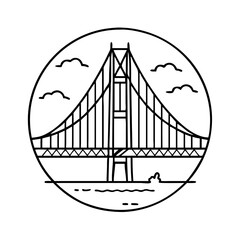golden gate bridge icon, golden gate bridge vector illustration-simple illustration of golden gate bridge, perfect for golden gate bridge logos and icons