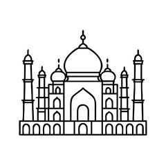 tajmahal icon, tajmahal line art - simple line art of tajmahal, perfect for tajmahal logos and icons