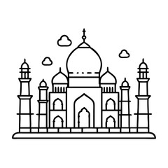 tajmahal icon, tajmahal line art - simple line art of tajmahal, perfect for tajmahal logos and icons