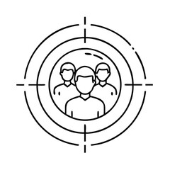 targetaudience icon, targetaudience line art - simple line art of targetaudience, perfect for targetaudience logos and icons