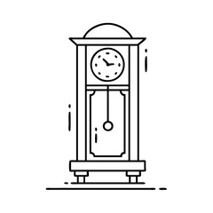 grandfather clock icon, grandfather clock vector illustration-simple illustration of grandfather clock, perfect for grandfather clock logos and icons