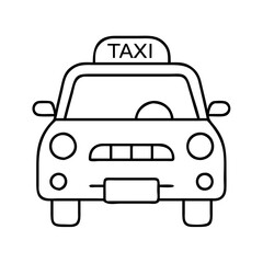 taxi icon, taxi line art - simple line art of taxi, perfect for taxi logos and icons