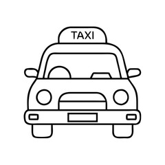 taxi icon, taxi line art - simple line art of taxi, perfect for taxi logos and icons