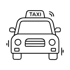 Obraz premium taxi icon, taxi line art - simple line art of taxi, perfect for taxi logos and icons