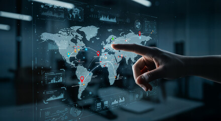 Advanced World Map Analytics with Interactive Location Pins and Global Data Insights