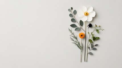 Arrangement of white and orange flowers