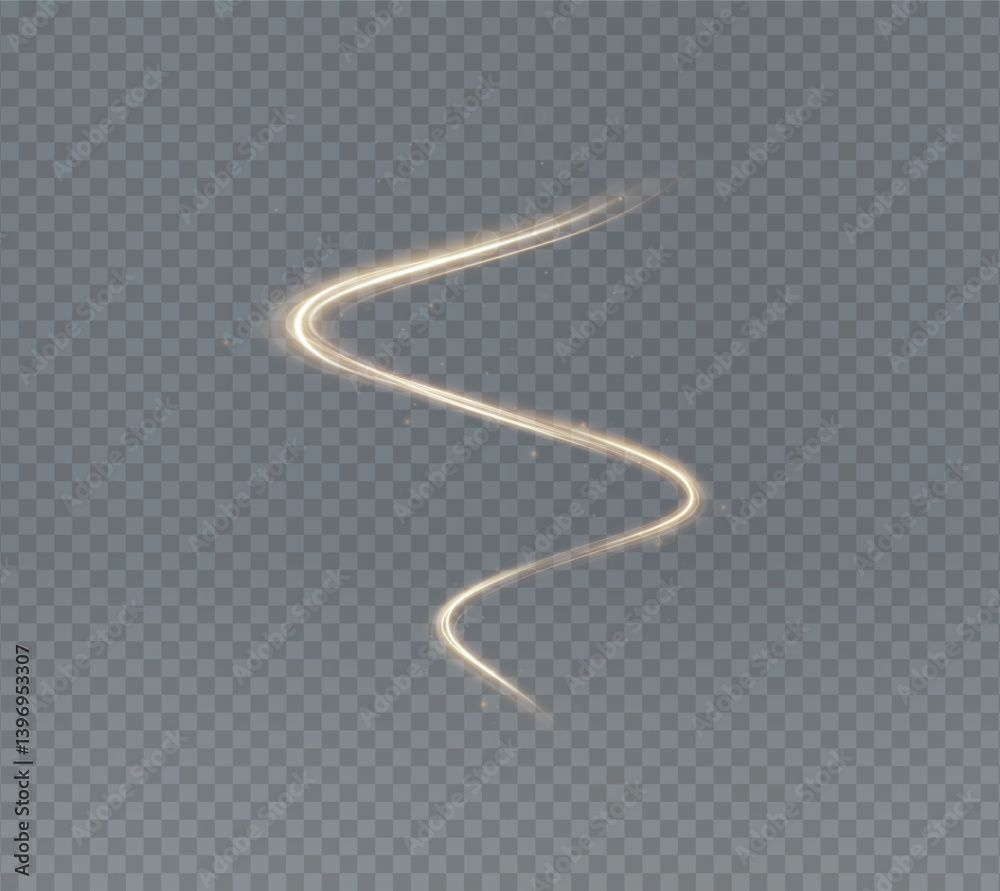 Aufkleber golden glistering swirl light effect with sparkles and dust on a dark background. a luxury abstract 