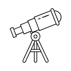 telescope icon, telescope line art - simple line art of telescope, perfect for telescope logos and icons