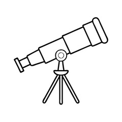 telescope icon, telescope line art - simple line art of telescope, perfect for telescope logos and icons