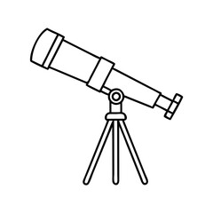 telescope icon, telescope line art - simple line art of telescope, perfect for telescope logos and icons