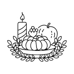 thanksgivingcenterpiece icon, thanksgivingcenterpiece line art - simple line art of thanksgivingcenterpiece, perfect for thanksgivingcenterpiece logos and icons