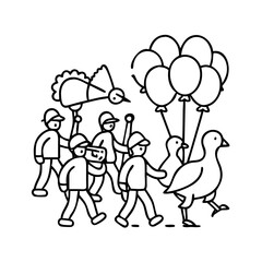 thanksgivingparade icon, thanksgivingparade line art - simple line art of thanksgivingparade, perfect for thanksgivingparade logos and icons