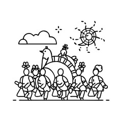 thanksgivingparade icon, thanksgivingparade line art - simple line art of thanksgivingparade, perfect for thanksgivingparade logos and icons