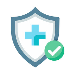 Obraz premium Medical Insurance Shield Icon Vector Design